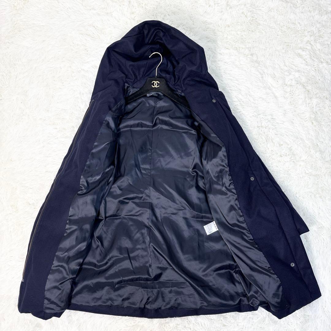 ☆美品☆セオリーリュクス ウールツイルダウンコート Aライン ネイビー M