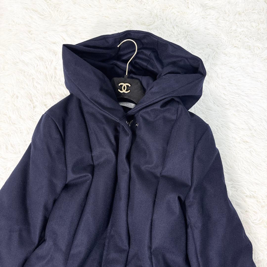 ☆美品☆セオリーリュクス ウールツイルダウンコート Aライン ネイビー M