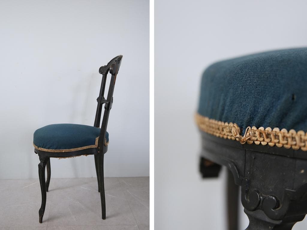 フランスアンティーク木製ナポレオンチェア/ダイニングイス椅子(90-66-2)