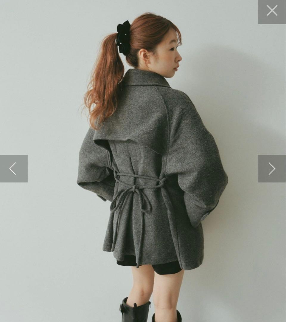 【Kastane】ダッフルフレアコート チャコールグレー