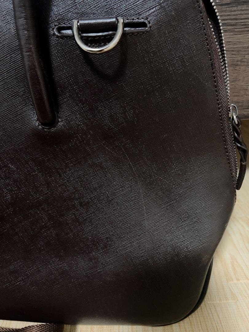 【美品】【PID】ダークブラウン ブリーフケース バッグ 牛革 2WAY