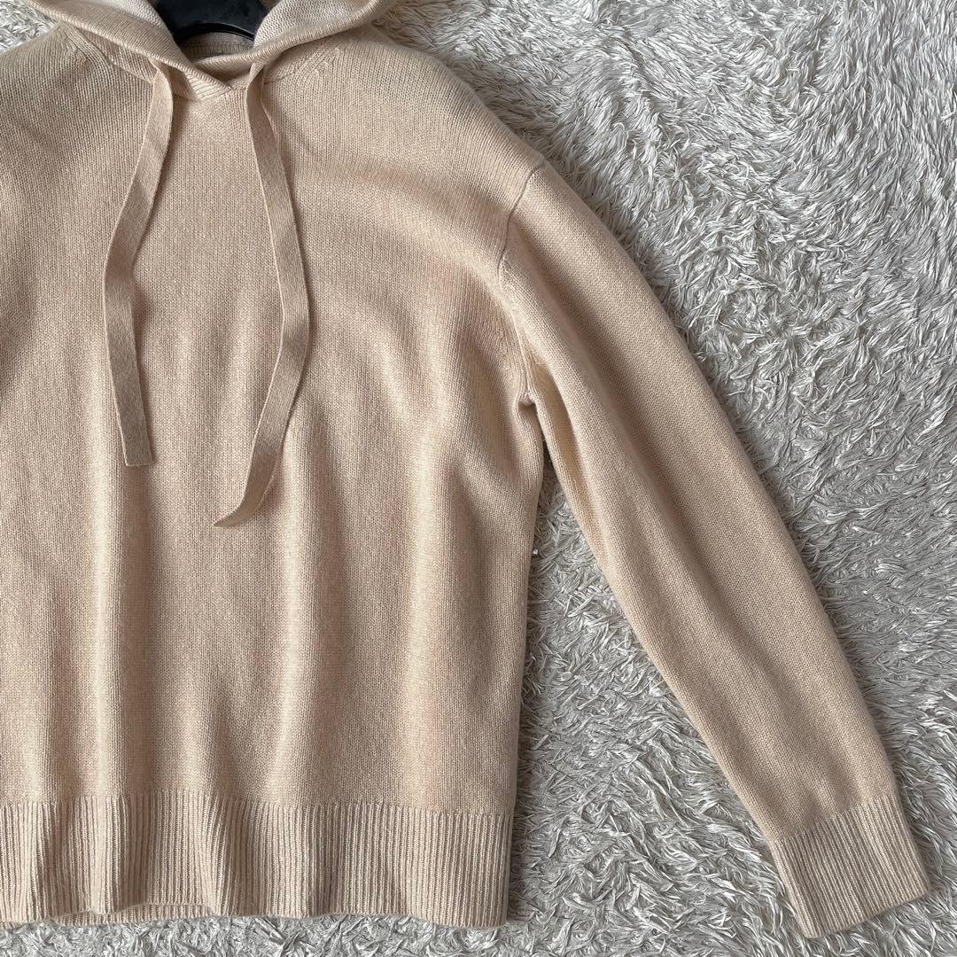 【美品】セオリーリュクス カシミア100％ニットパーカー キャメルベージュ