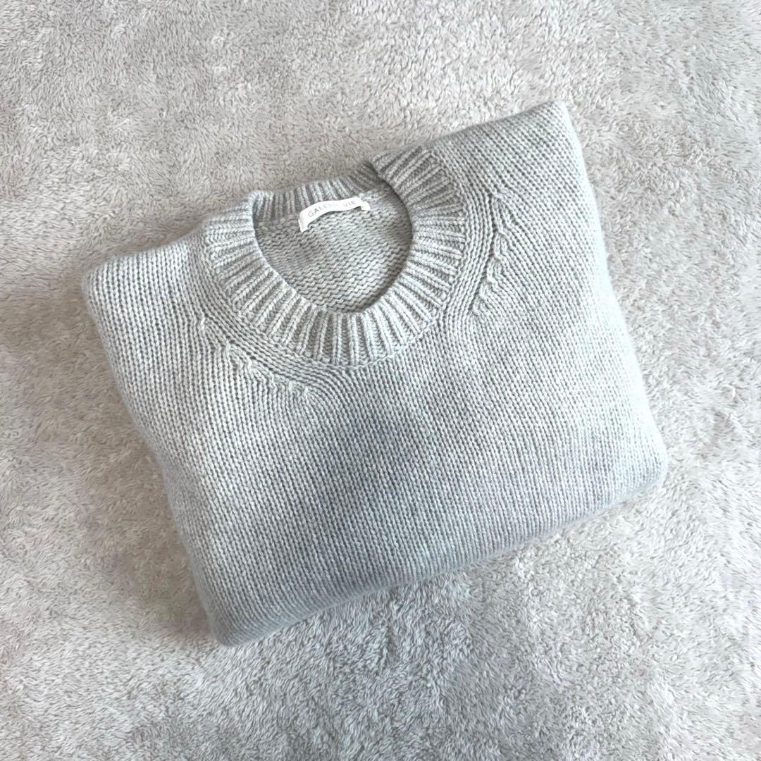 GALERIE VIE ファインウール クルーネックプルオーバー ライトグレー