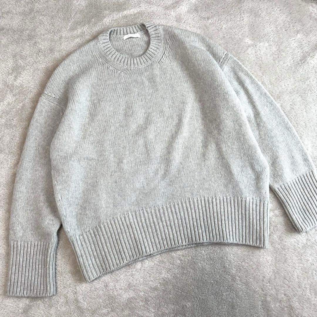 GALERIE VIE ファインウール クルーネックプルオーバー ライトグレー