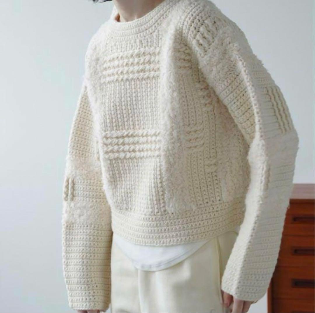CLANE wide check hand knit ボリュームニット　サイズ1