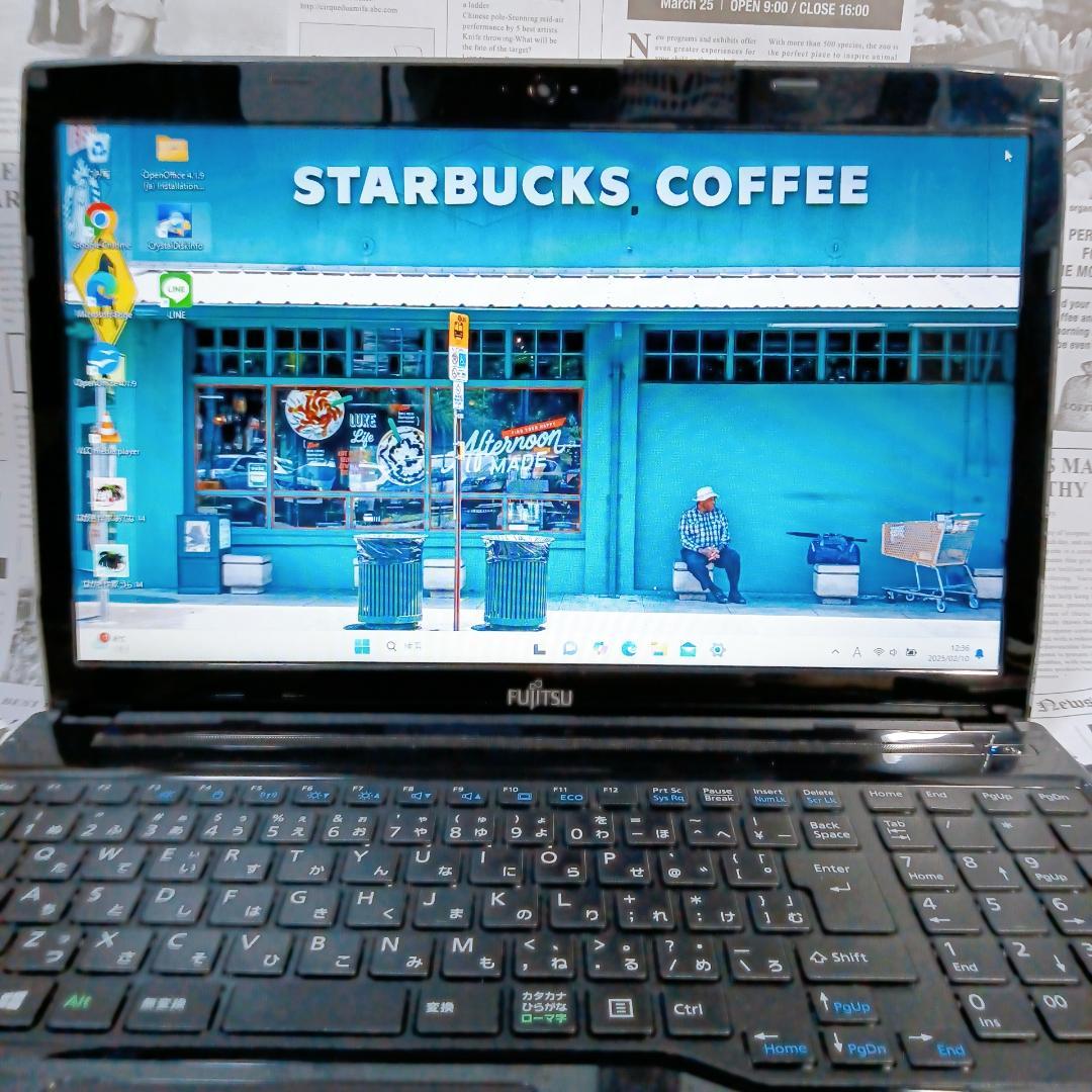 Windows11 黒 ノートパソコン 大画面＆大容量 DVD webカメラ