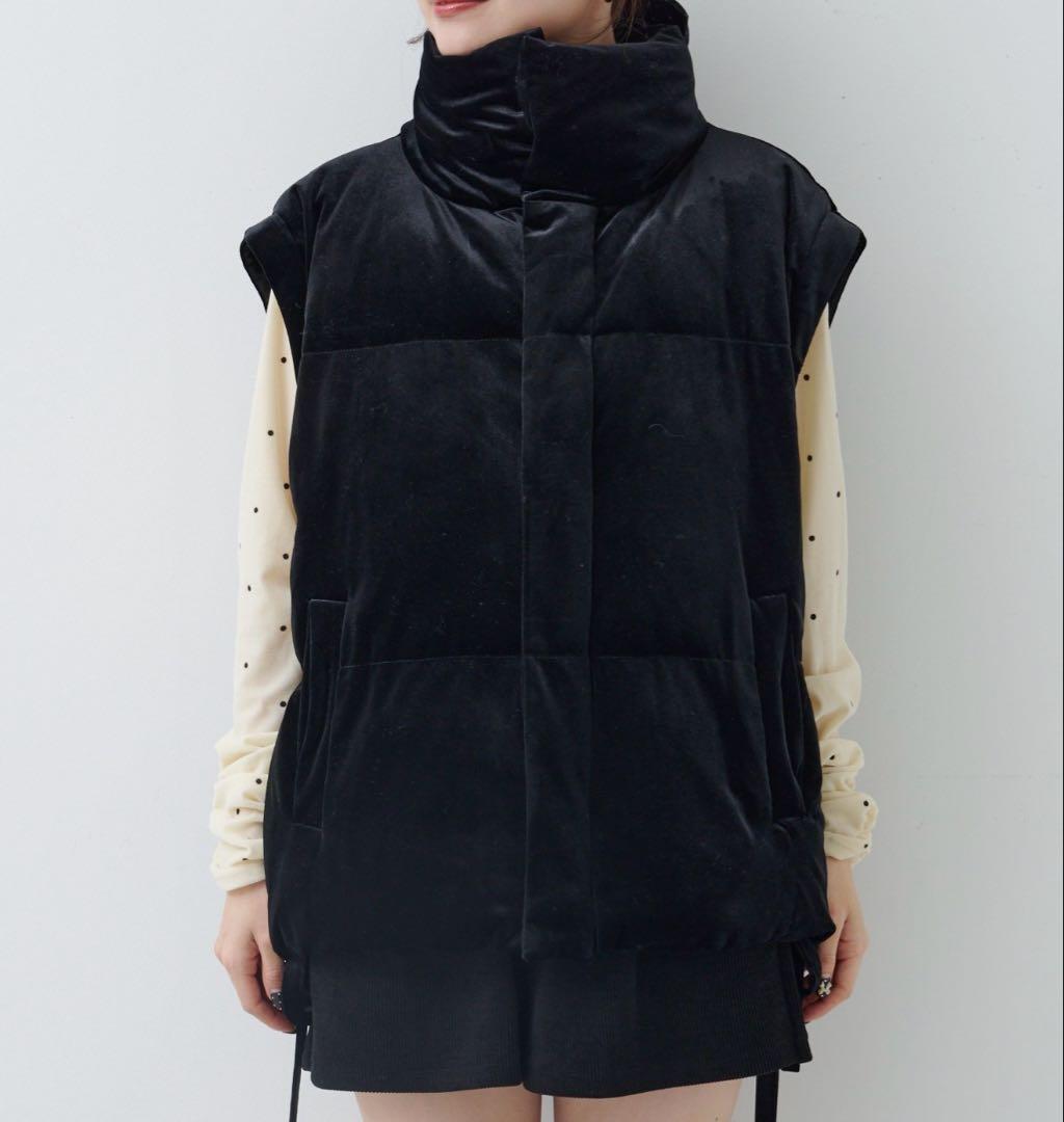 Kastane 袖取り外し可/2WAY ベロアパディングブルゾン