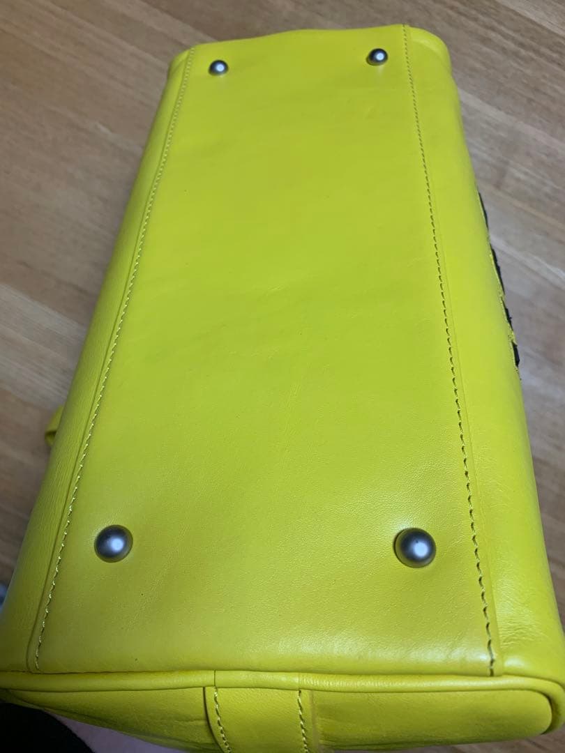 極美品　AVIREX ミニボストン イエロー