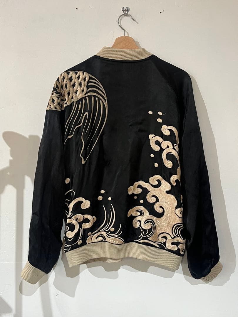 SCRIPT 花旅楽団 スカジャン 鯉×龍 リバーシブル 赤×黒 L 渋谷龍太