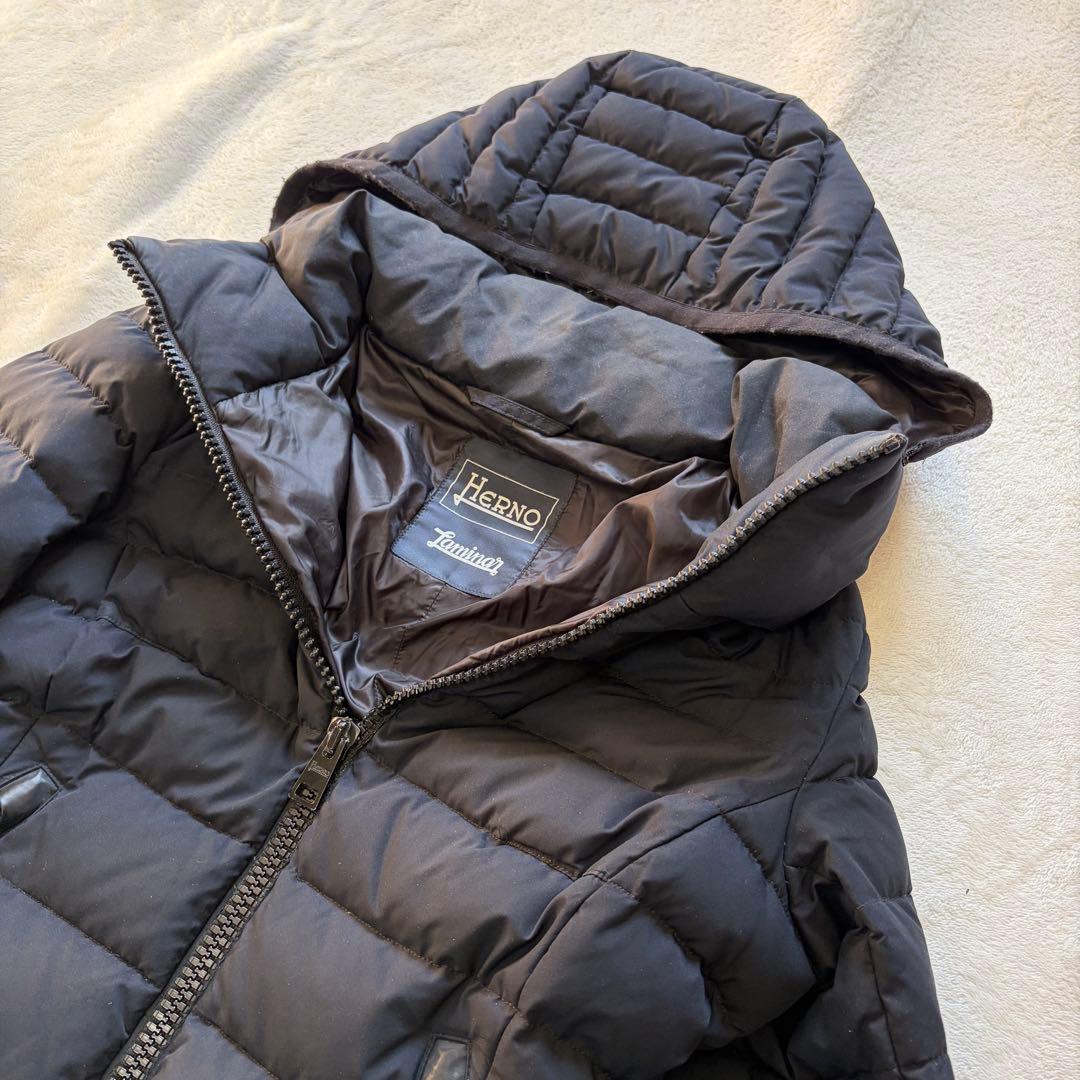 ヘルノ ラミナー ウインドストッパー ダウンコート ブラック ロング丈 冬物
