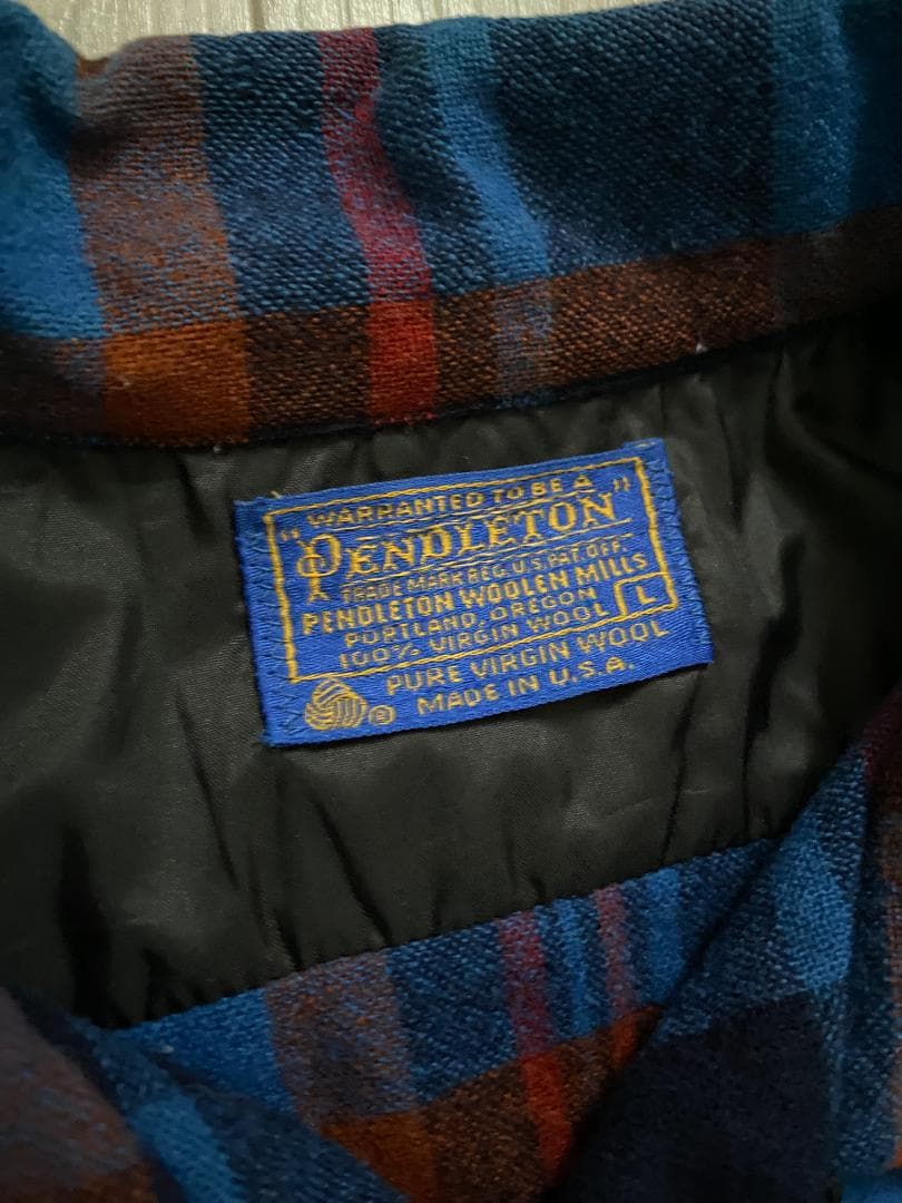 Pendleton ボードシャツ USA製 （基調色ブルー、レッド） L