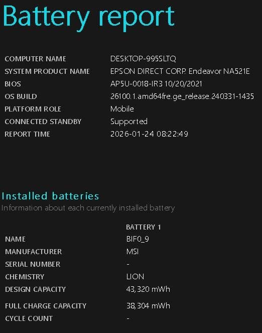 [ジャンク品] Epson Endeavor NA521E i5-1135G7