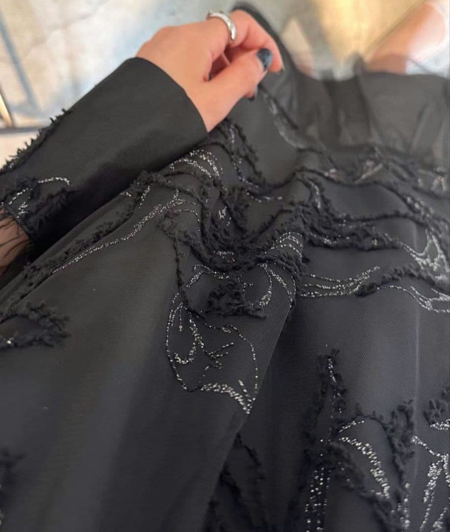 定価2.2万円【新品】フェザーフラワーチュールドレス 黒ブラック Ｌサイズ