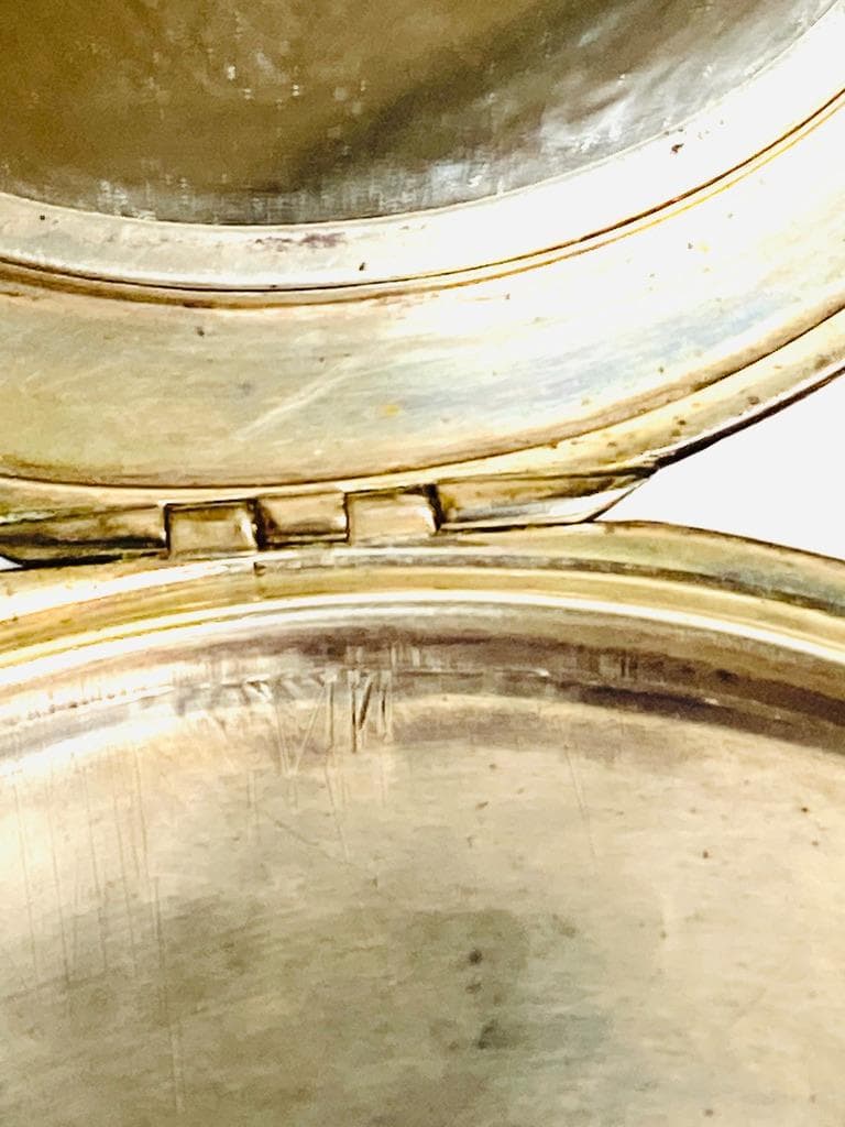 匿名配送 北欧アンティーク シルバー830 コンパクトミラー 59.1g