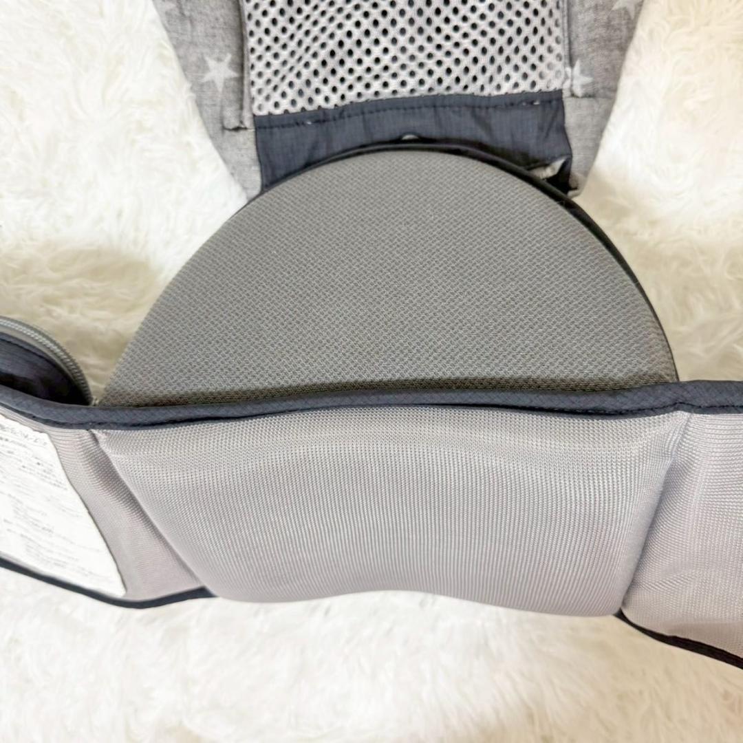 【極美品】ミキハウス×ポグネー ベビーキャリア 抱っこひも 星柄 グレー