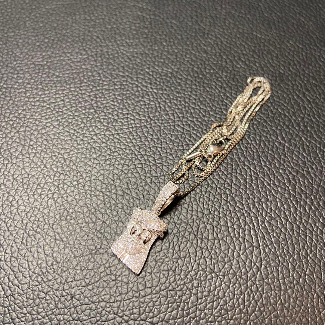 silver925 czダイヤ ジーザス ネックレス シルバー アバランチ