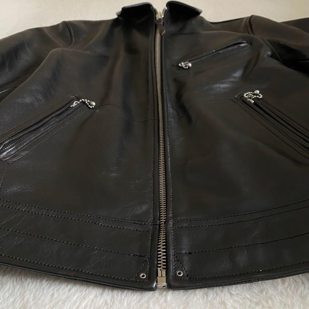 【美品】STARKE HAUT 茶芯　馬革　レザージャケット　トラッカー　L