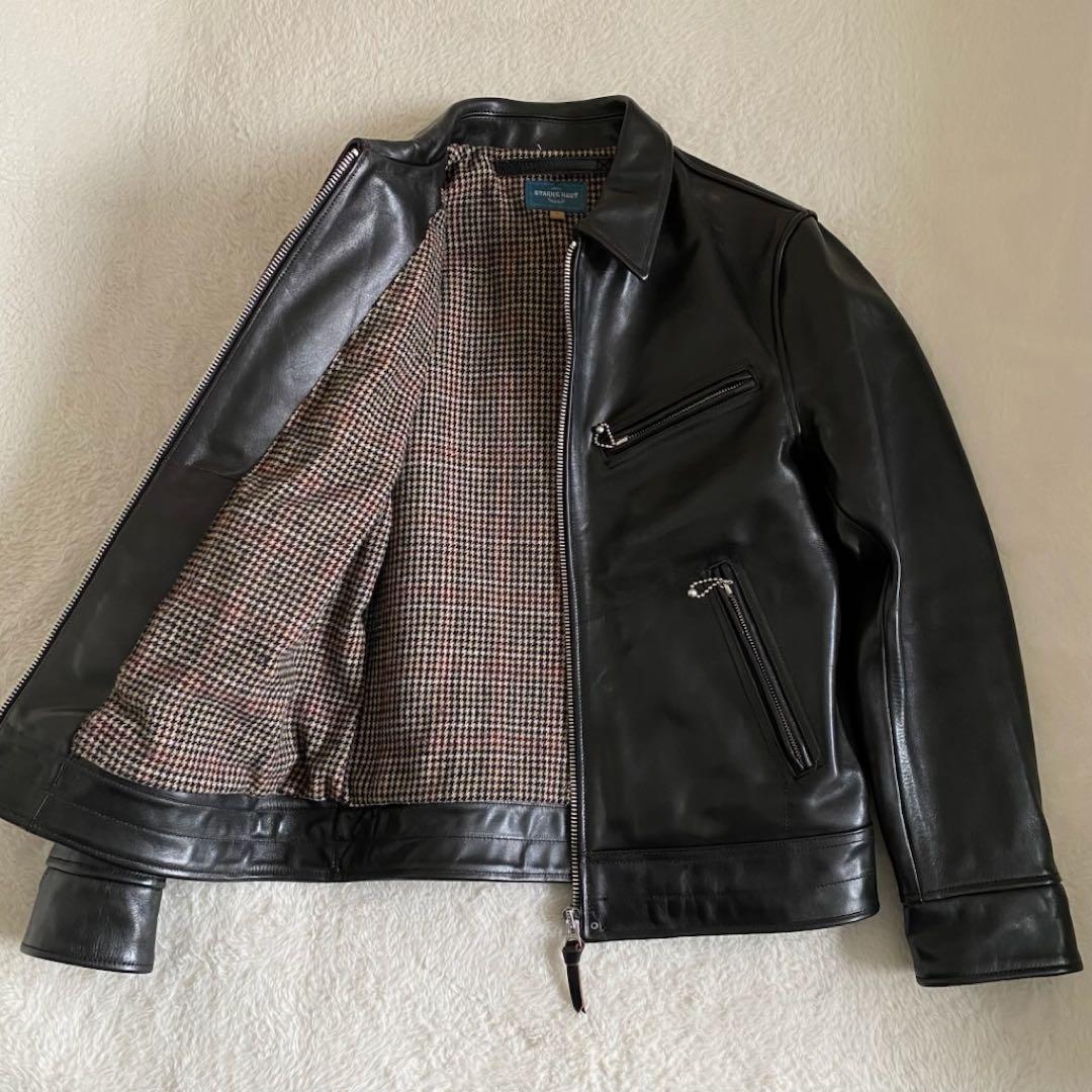 【美品】STARKE HAUT 茶芯　馬革　レザージャケット　トラッカー　L