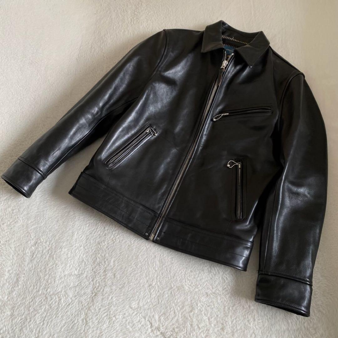 【美品】STARKE HAUT 茶芯　馬革　レザージャケット　トラッカー　L