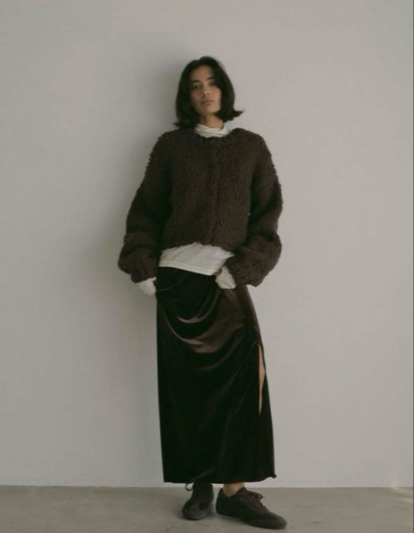 2wayハンドニットカーディガン　ブラウン