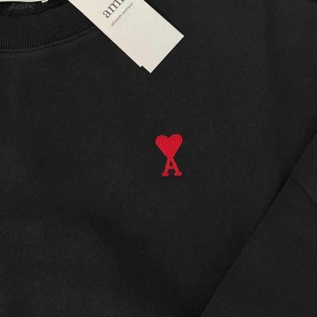 新品未使用 AmiParis トレーナー スウェット ブラック 黒 Sサイズ