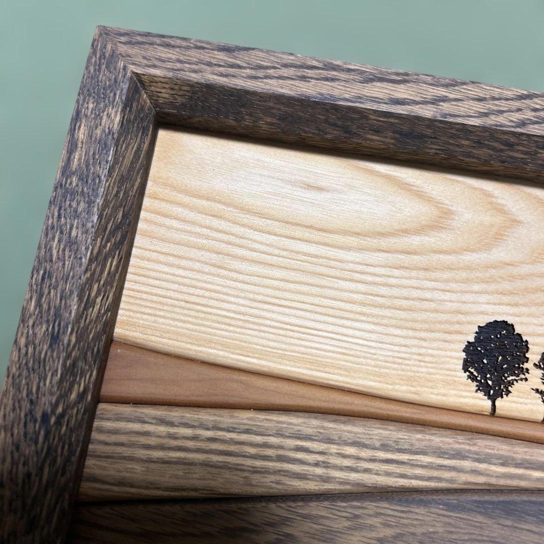 貴妃花 木製 壁飾り 美瑛 北海道 組み木の絵