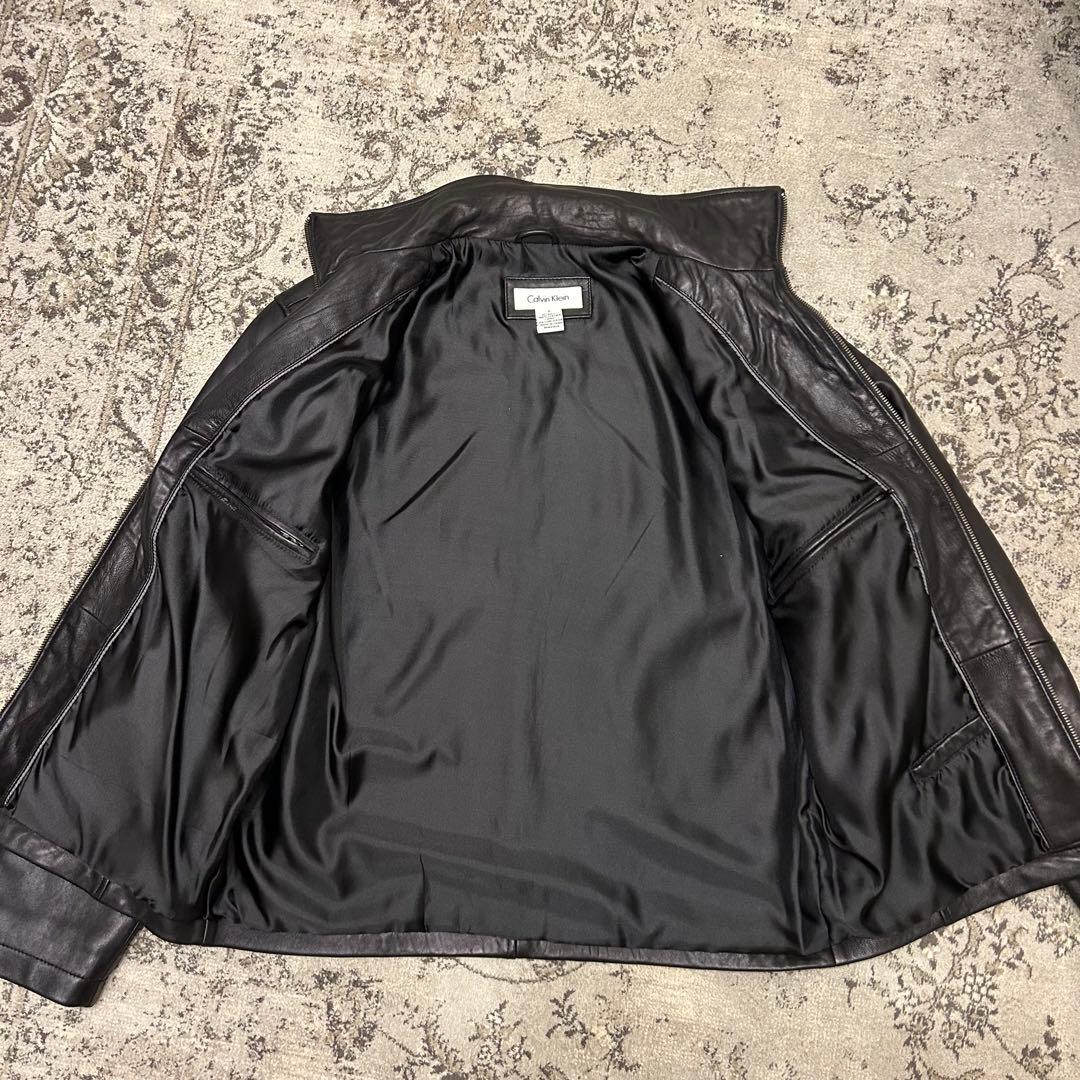  カルバンクライン レザー シングルライダースジャケット