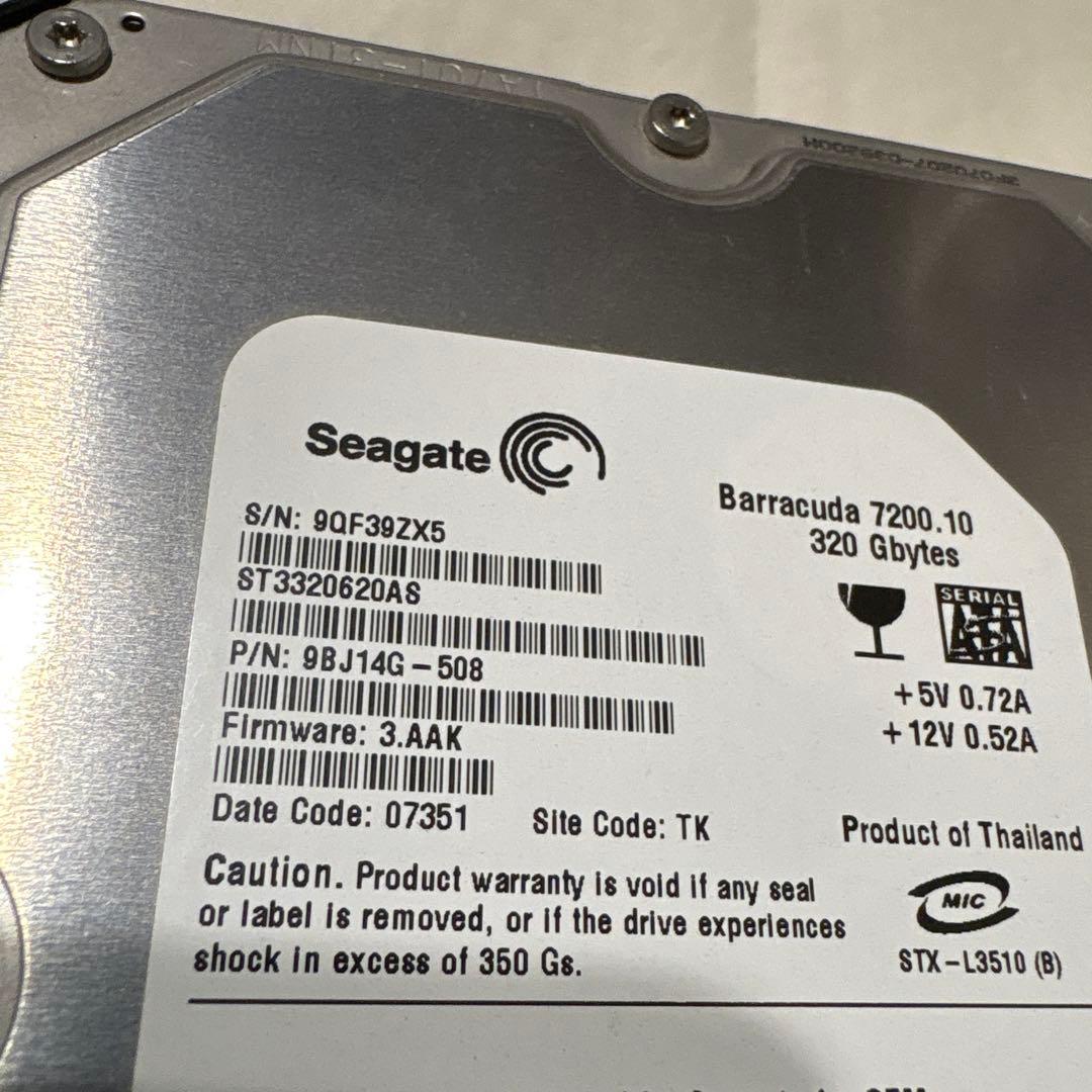 Seagate Barracuda 7200.10 ハードドライブ 320 GB