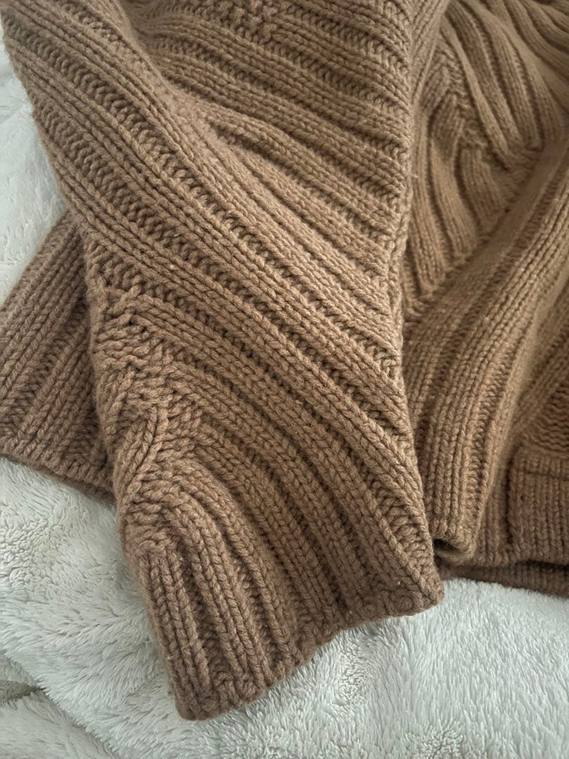 mame 縄文編み ニット