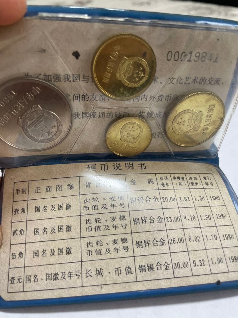 中国人民銀行 1980年 記念硬貨セット コレクション用 公式発行品