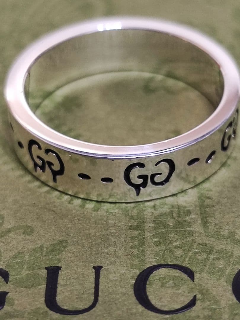 専用　新品 グッチ GHOST RING ゴースト 6MM 指輪 シルバー24号