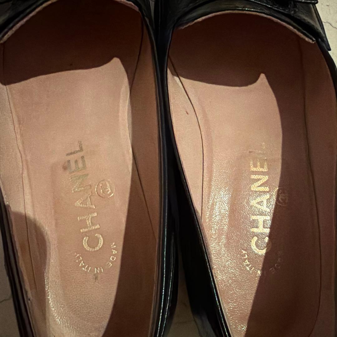 CHANEL ブラック ローファー　37 1/2