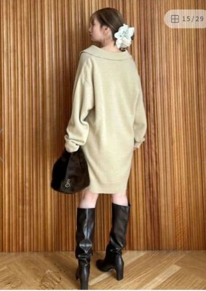 スナイデル/ラコステ/スキッパーニットワンピース