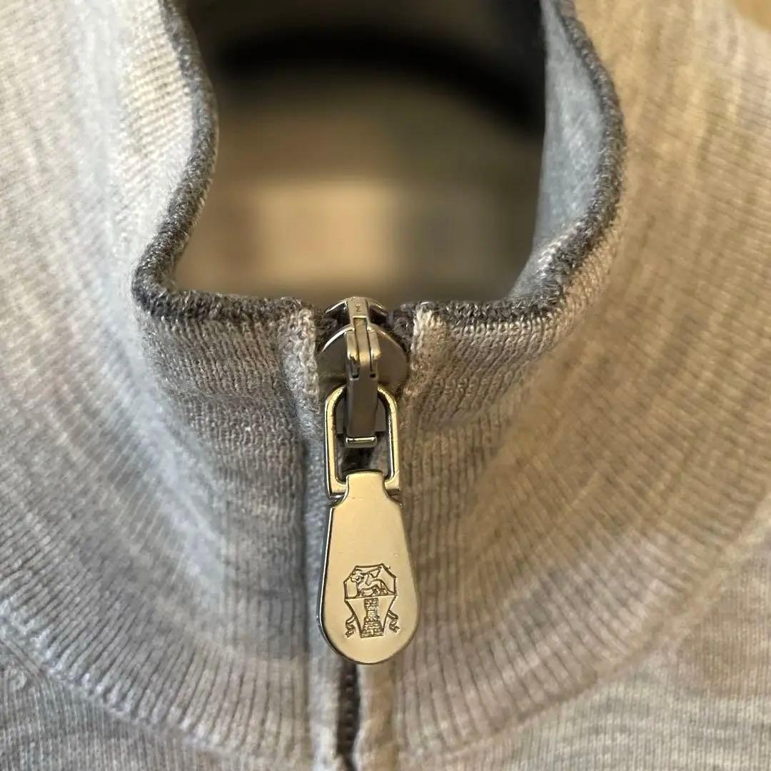 ②ブルネロクチネリ カシミヤシルク ダブルジップカーディガン ドライバーズニット