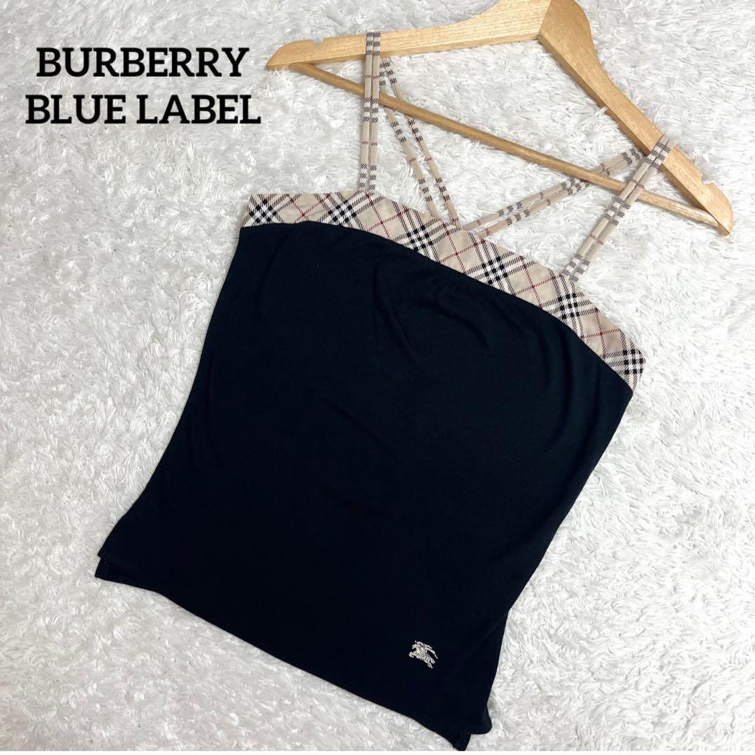 ✨大人気✨ バーバリーブルーレーベル 定番ノバチェック キャミ ブラック