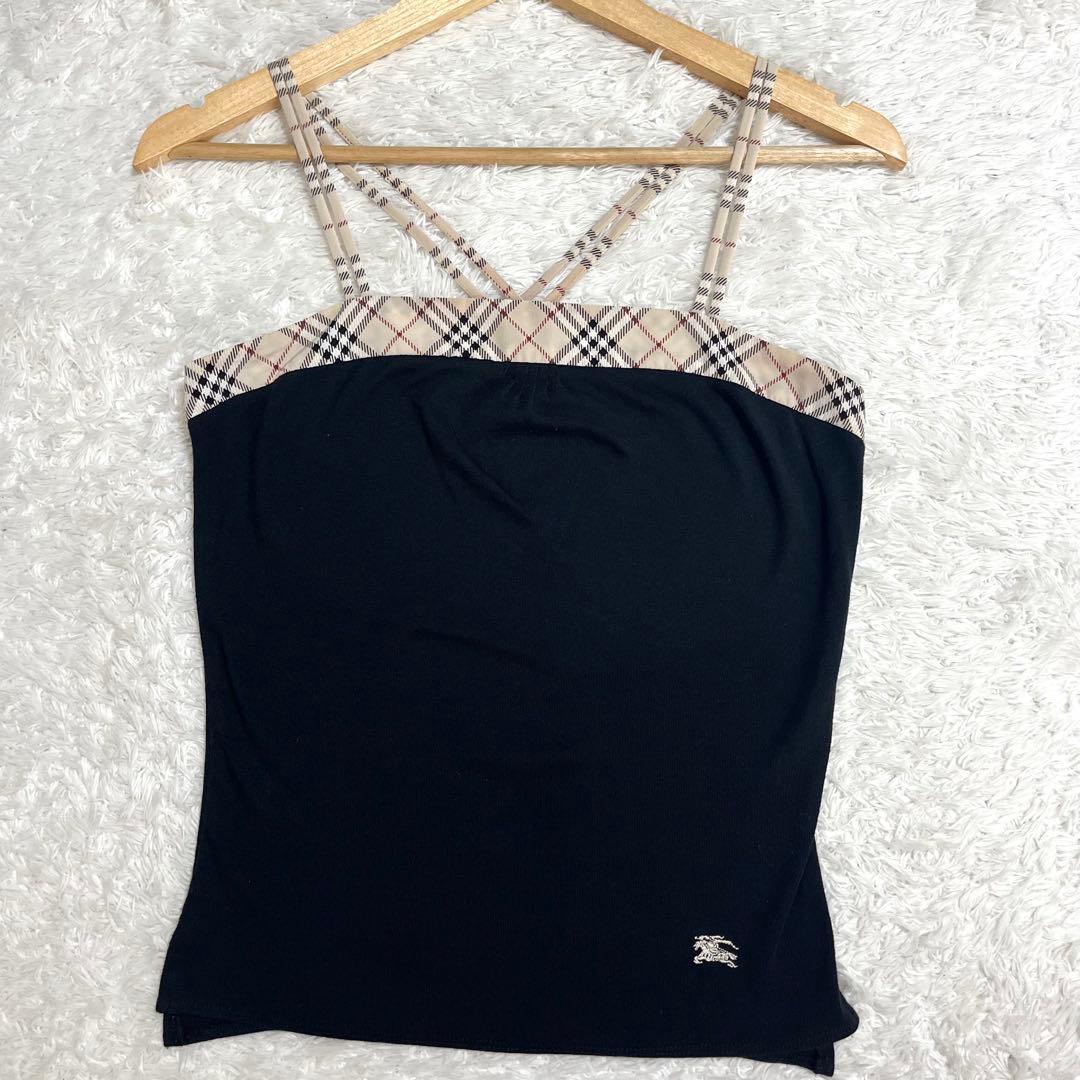 ✨大人気✨ バーバリーブルーレーベル 定番ノバチェック キャミ ブラック