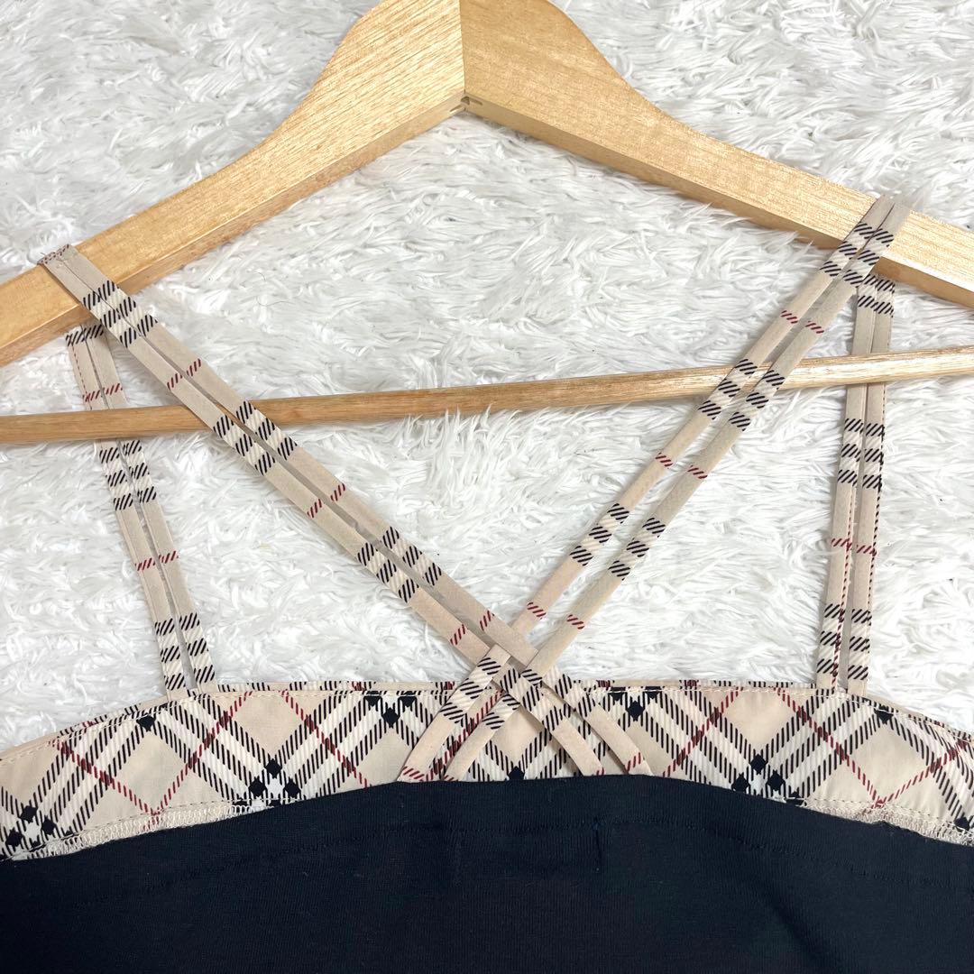 ✨大人気✨ バーバリーブルーレーベル 定番ノバチェック キャミ ブラック