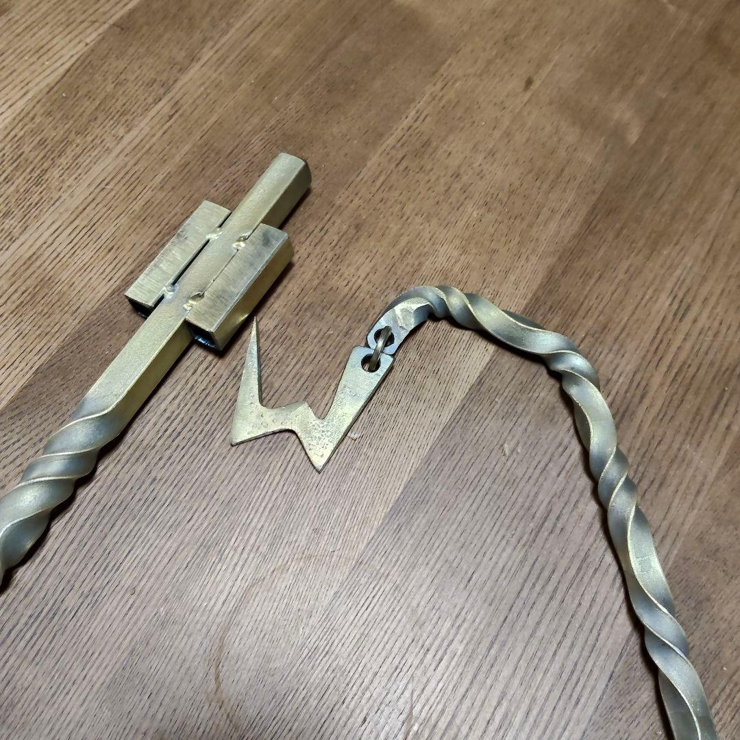 ねじねじランタンスタンド　真鍮ブラシ磨き　ランタンハンガー