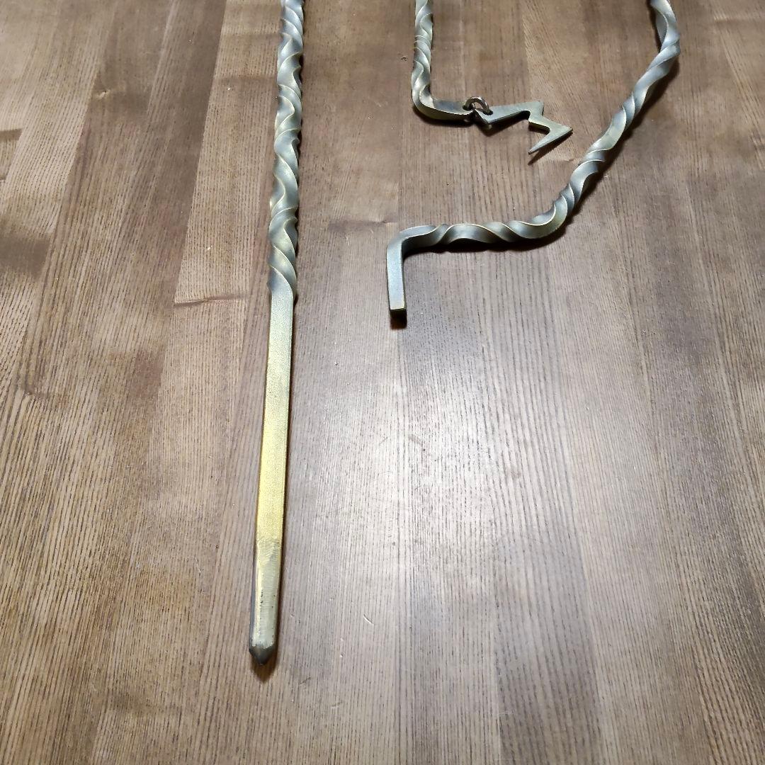 ねじねじランタンスタンド　真鍮ブラシ磨き　ランタンハンガー