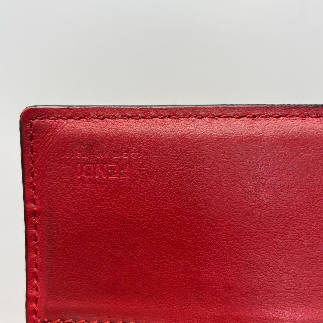 2932 フェンディ 長財布 モンスター バグズアイ バイカラー ブラックレッド