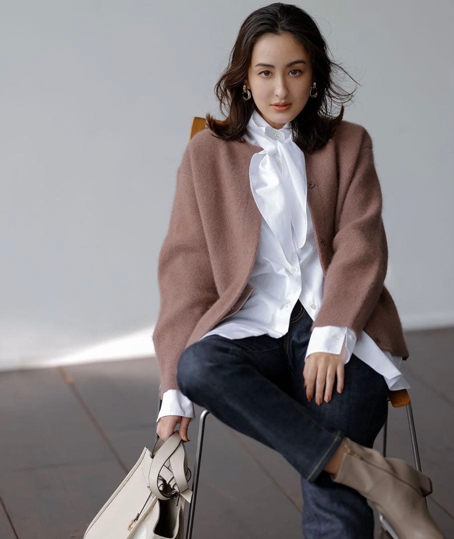 大きいサイズ48＊２３区 本澤裕治氏 ボーイフィット デニム＊自由区ICB組曲