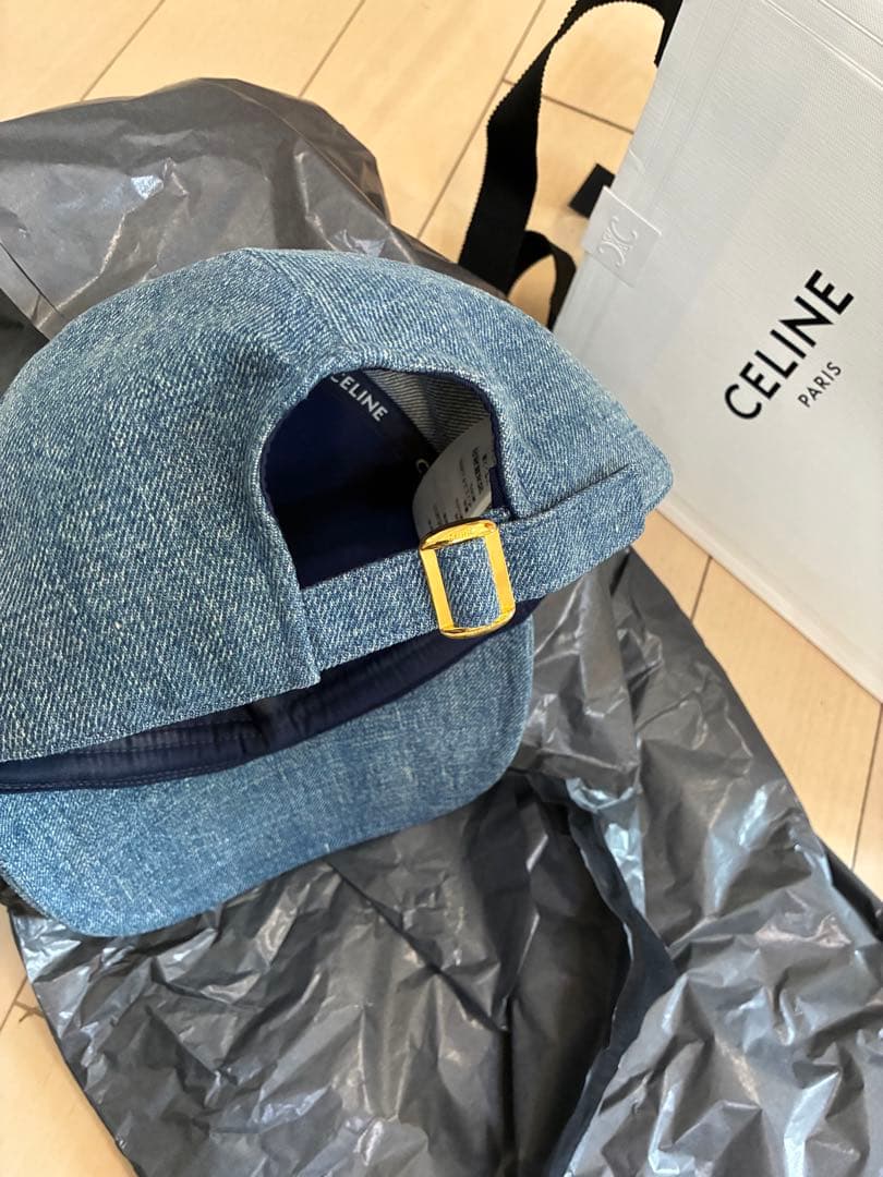 なCELINE トリオンフ キャップ 帽子 デニム地 L レディース