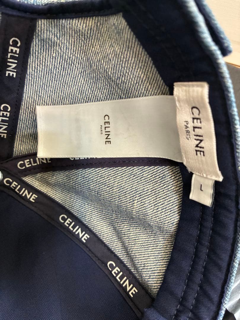 なCELINE トリオンフ キャップ 帽子 デニム地 L レディース