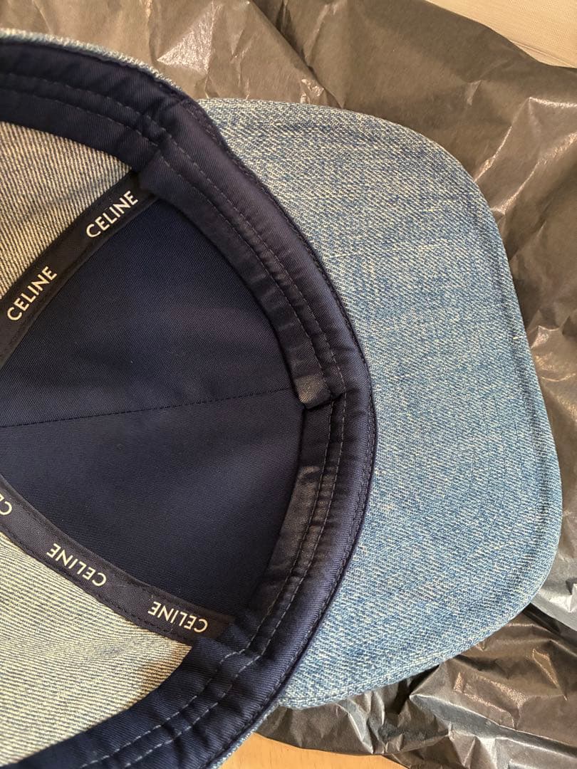 なCELINE トリオンフ キャップ 帽子 デニム地 L レディース