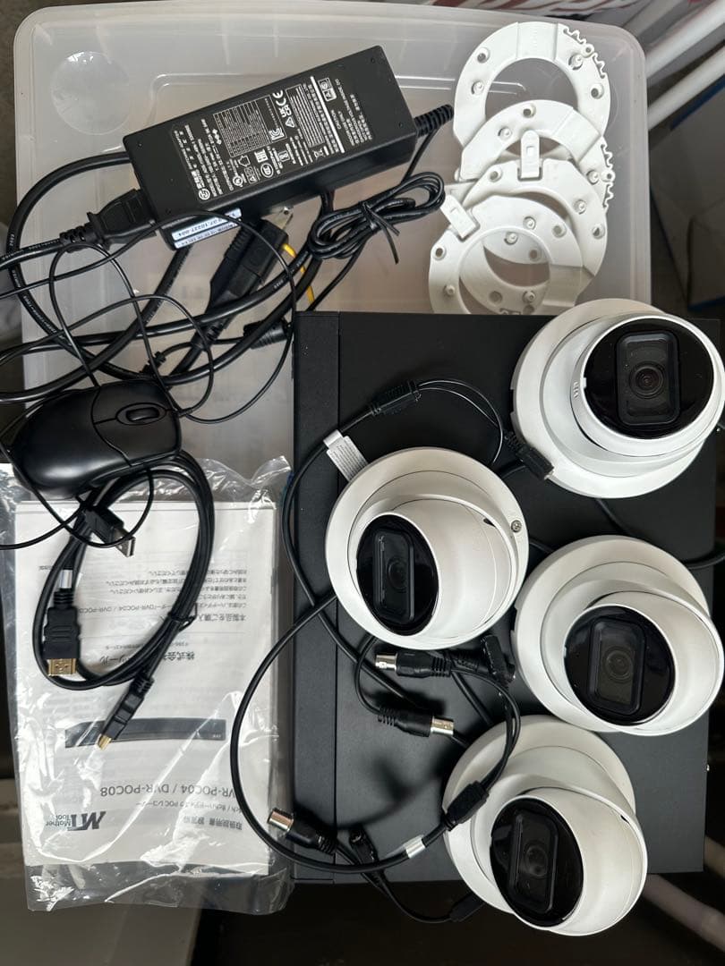 防犯カメラ 4台セット ドーム型 4chハードディスクDVR-POC04