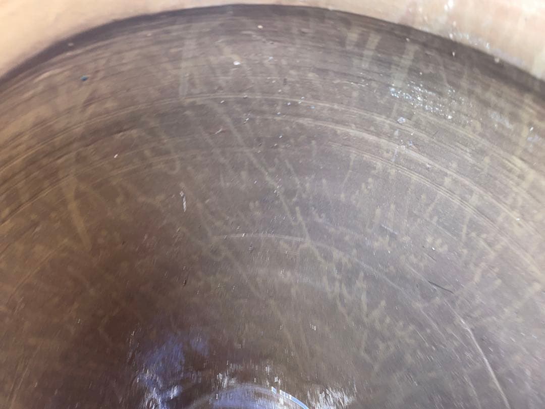 送料無料 特大 骨董 睡蓮鉢 メダカ鉢 水鉢 庭園インテリア　陶器 壺 かめ