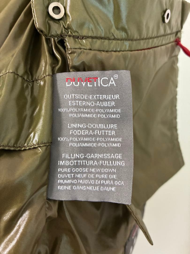 DUVETICA フード付きダウンベスト ブラック/オリーブ 38 ダブルジップ