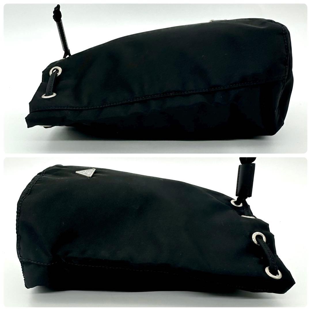 PRADA プラダ テスート ナイロン ポーチ 黒 三角ロゴ 巾着