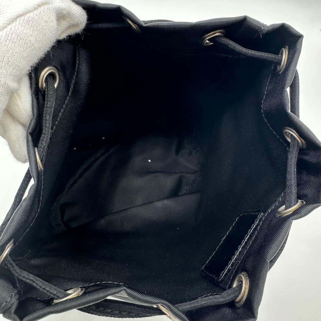 PRADA プラダ テスート ナイロン ポーチ 黒 三角ロゴ 巾着