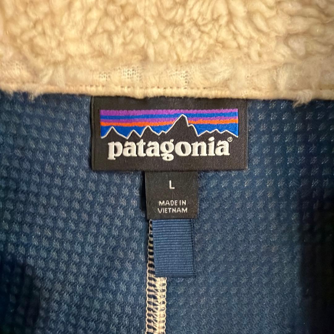 patagonia フリース ベスト L ベージュ/赤